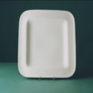 Rimmed Square Plate - Earthenware